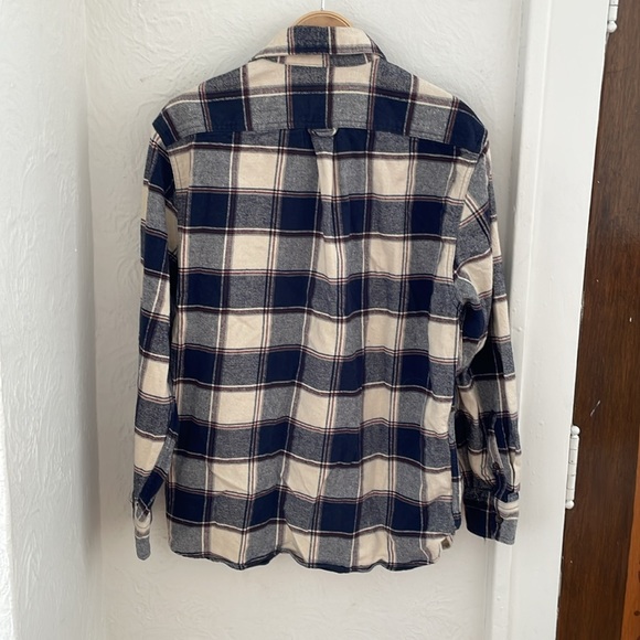 JACKS MFG. Men's Casual Button-up Flannel Shirt Size L In Blue Multi - Picture 4 of 4